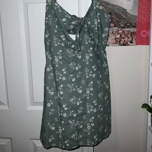 Green Cutout Cute Sundress